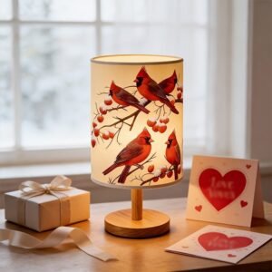 USB-powered Red Bird Table Lamp | Realistic Vintage Red Bird Design, Energy-saving, Eye-friendly Soft Warm Light, Suitable for Desk Study, Valentine'S Day, Mother'S Day, Birthday Gifts, Nursery Decoration, Chinese Aesthetic, Plastic Material