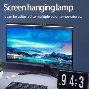 Screen-mounted lamp, monitor screen fill light, computer office eye-protecting lamp.Black