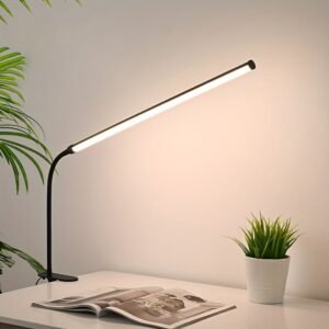 One Piece of a Stylish, Adjustable Clip-On Desk Lamp Designed to Protect Your Eyes, Featuring 10 Levels of Brightness, 3 Lighting Modes, USB Power, And a 360-Degree Flexible Neck, Available in Black Or White, Ideal for Both Home And Office Settings. - Black