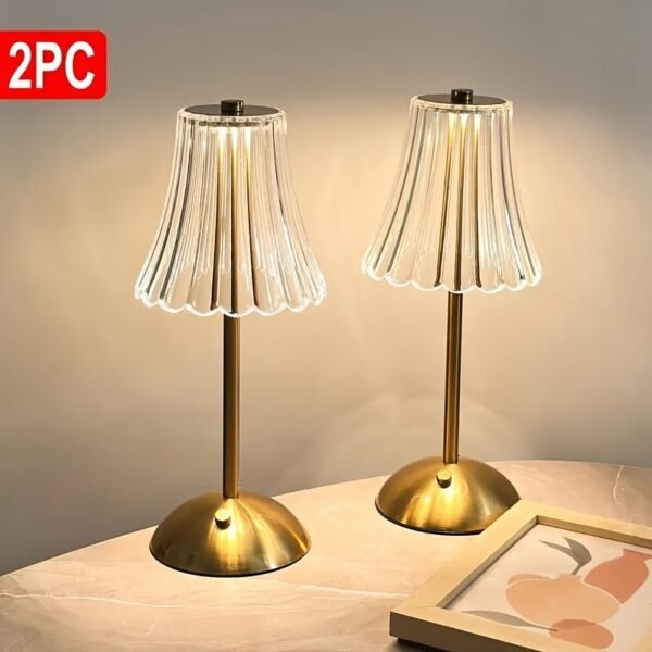 Retro Crystal LED Table Lamp Available in 1 Or 2pcs, with Adjustable Three-Color Lighting And USB Charging - Suitable for Bedroom Ambiance, Living Room, Office, Reading, And Relaxation. It Serves As a Table Lamp, Floor Lamp