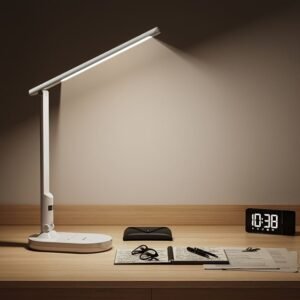 Study Desk Lamp Designed for Eye Comfort, Perfect for Reading in Dorms Or Bedrooms, Suitable for Office Use, Featuring Adjustable Lighting.
