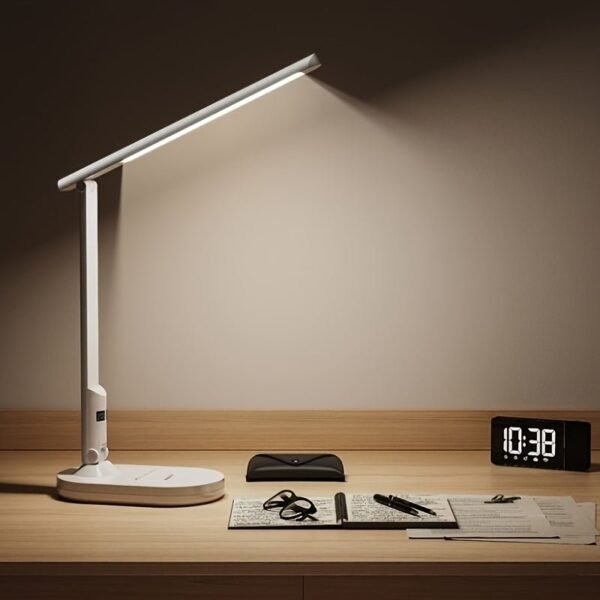 Study Desk Lamp Designed for Eye Comfort, Perfect for Reading in Dorms Or Bedrooms, Suitable for Office Use, Featuring Adjustable Lighting.