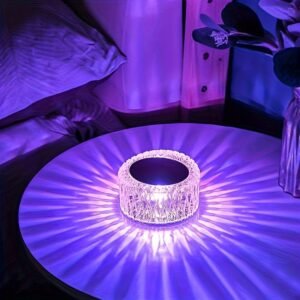 Portable Crystal LED Table Lamp 3-Levels Brightness Desk Lamp 16 Color Touch Control Rechargeable Lamp Night Light Bedside Lamp Dining Room Lamp